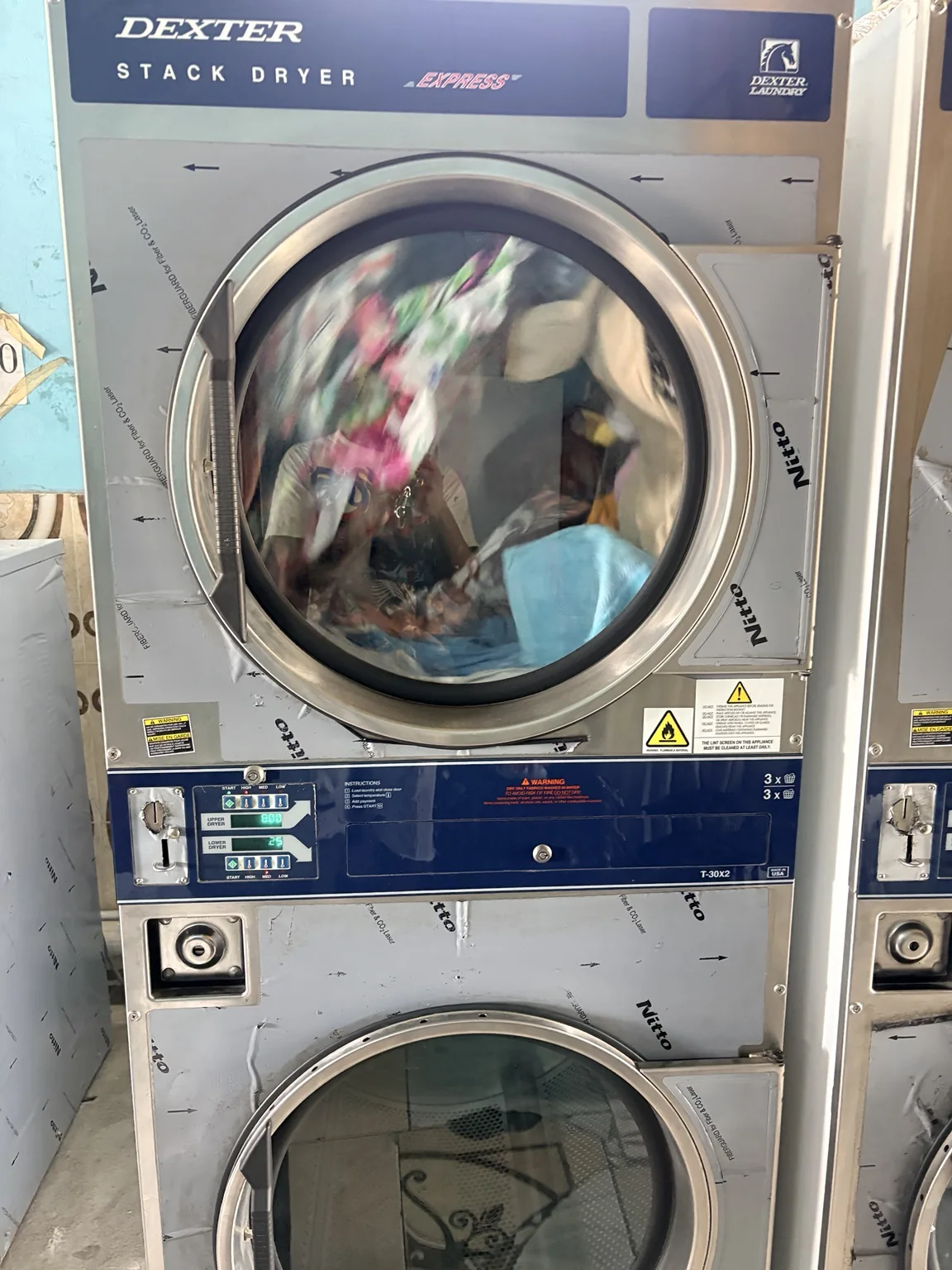 Commercial stack dryer that may be used for suitable bedding and larger loads